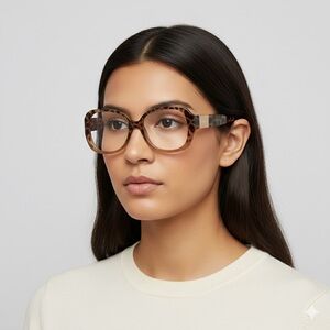 Vintage Oversized Animal Print Square Glasses Frames - from the 90s/Y2K era!